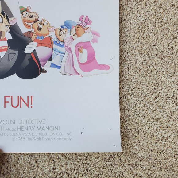 Walt Disney The Great Mouse Detective Vintage Movie Poster - Picture 4 of 6